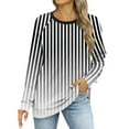 thumbnail image 5 of Topvent Women's Sweatshirts Prints Trendy Crewneck Long Sleeve Shirts Color Block Pullover Tops Comfy, 5 of 7
