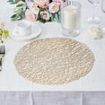 Efavormart 6 Pack 15" Champagne Round Woven Vinyl Placemats Non Slip ...