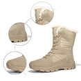 thumbnail image 6 of Gyexs Womens Waterproof Lace up Winter Snow Boots Comfortable High Top Warm Furry Lined Outdoor Lightweight Mid-Calf Booties for Walking Hiking, Khaki, Size 7.5, 6 of 8