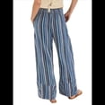 thumbnail image 2 of Pantalones de Rayas para Mujer, Cintura Alta, Pierna , Algodón y , Moda Playera, Cintura Elástica, Pantalones Casuales Sueltos. Azul M, 2 of 7
