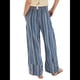 thumbnail image 2 of Pantalones de Rayas para Mujer, Cintura Alta, Pierna , Algodón y , Moda Playera, Cintura Elástica, Pantalones Casuales Sueltos. Azul L, 2 of 7