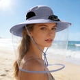 thumbnail image 3 of BotaniNest Solar Fan Cap Wide Edge Fan Sun Cap Control Cap For And Solar USB Charging Cap With Net, 3 of 4