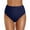 A-Dark Blue, variant on Kedxroy Women's Vintage Super High Waisted Bikini Bottom Shirred Tankini Briefs Tummy Control Swimsuits Bottoms(White,S)