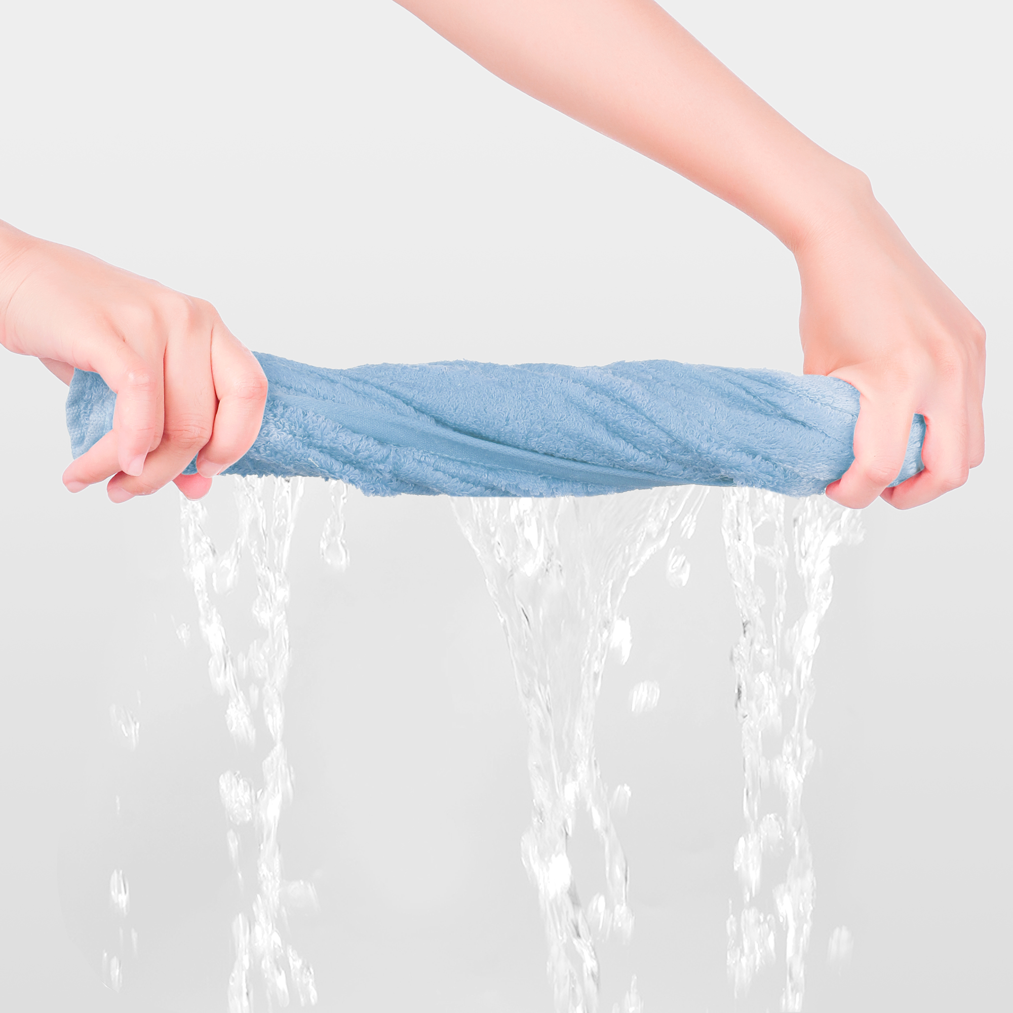 REGALWOVEN 6 Pack Cotton Washcloths, Solid Face Cloths, Absorbent and Quick Drying Towel for Bathroom Blue 13" x 13"