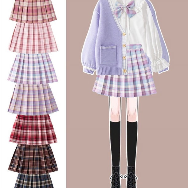 Falda a cuadros jk para niña, falda plisada estilo preppy, ropa de invierno, falda corta para niñas grandes, falda para niñas, traje de otoño e invierno para niños