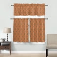thumbnail image 4 of 3 Piece Kitchen Curtains Tiers and Valances Set, Thanksgiving Autumn Orange Tones Bohemian Floral Print Boho Rod Pocket Short Window Treatment Tiers Curtains Panel and Valance for Cafe Bathroom, 4 of 6