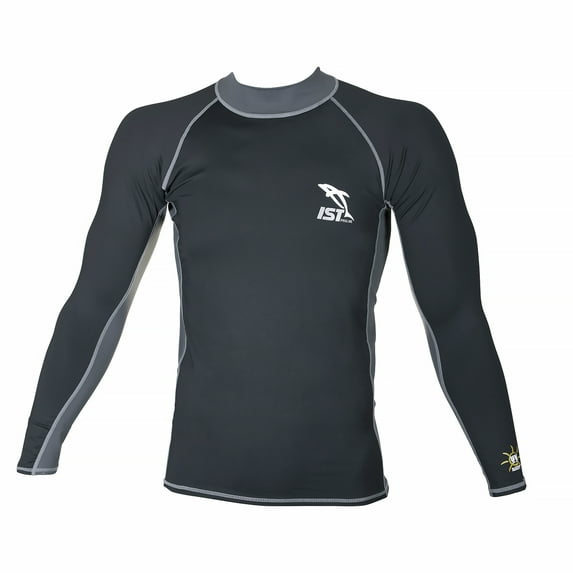 ist ds-46 unisex long sleeve spandex rash guard (black and yellow, medium)