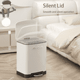 thumbnail image 5 of MRBIN Bathroom Trash Can with Lid, Metal Step Small Kitchen Waste Basket Touchless Soft Close, 12L / 3.2gal Rectangle Garbage Bucket with Stainless Steel Pedal for Office, Bedroom Accessories, White, 5 of 6