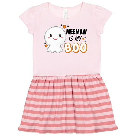 

Inktastic Meemaw is my Boo with Cute Ghost Gift Toddler Girl Dress