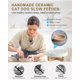 thumbnail image 2 of Raised Cat Dog Slow Feeder Bowl with Stand, Ceramic Elevated Slow Feed Cat Bowls, Pet Bowl, 3' High, 8.5' Wide, 2 of 4
