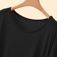 thumbnail image 7 of Pafei Tyugd Nightshirts for Women Soft Breathable Short Sleeve Mini Nightdress Lightweight Casual Round Neck Pajama Dress Ladies Nightgowns Loungewear Black 2XL, 7 of 7