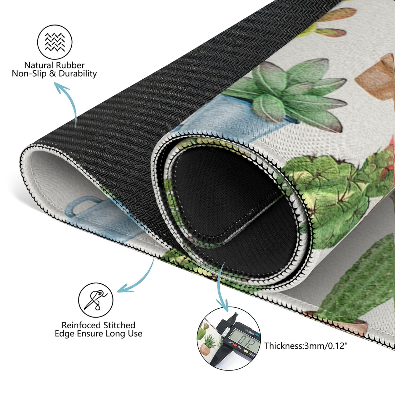 Large Square Plants Style Mahjong Mat 31.5x31.5 Inches Crafted from Durable Rubber Featuring Anti-Slip Grip Surface and Noise Dampening Technology for Multi-Game Use