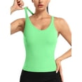 thumbnail image 5 of ANFERRY Ribbed Athletic Tank Tops for Women with Built in Bra Racerback Seamless Scoop Neck Workout Camis Top, 5 of 6