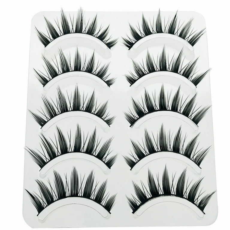 Anime Cosplay Manga Lashes 15mm 3D Wispy Spiky Lashes for Natural Look  Reusable 5 Pairs Fake