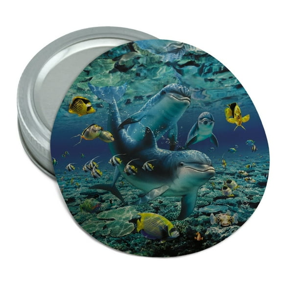 Coral Reef Diving Dolphin Pals Diving Round Rubber Non-Slip Jar Gripper Lid Opener