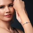 thumbnail image 5 of Gem Stone King 925 Silver and 10K Yellow Gold Blue Lapis and Lab Grown Diamond Bracelet for Women | 2.52 Cttw | Gemstone Birthstone | Cushion 6MM | 7 inches | Made in Italy, 5 of 5