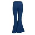thumbnail image 5 of Women's Casual Pants Bell Bottom Jeans For Women High Waisted Classic Flared Denim Pants Stretchy Wide Leg Jeans Bell Bottoms Trousers,Blue Women's Casual Pants XL, 5 of 5
