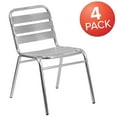 thumbnail image 3 of Flash Furniture Lila 4 Pack Commercial Aluminum Indoor-Outdoor Restaurant Stack Chair with Triple Slat BackNative AmericanNative, 3 of 9