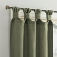 thumbnail image 2 of Archaeo 2-Pack Washed Cotton Twist Tab Cafe Curtain Pair, 52"W X 36"L, Moss Green, 2 of 6