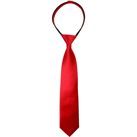 Spring Notion Boys' Satin Zipper Necktie True Red X-Small