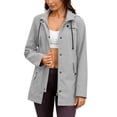 thumbnail image 6 of Mifsaly Womens Windbreaker Jacket Lightweight Windproof Hooded Full Zip Trench Coat Outdoor Hiking Camping Travel Outerwear with Adjustable Drawstring and Pockets Gray,L, 6 of 9