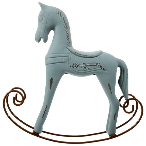 Linaichen Wooden Horse Craft Wood Horse Rocking Figurine Table Decor Home Office