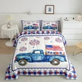 thumbnail image 6 of Erosebridal Usa Flag Truck Comforter Sets Queen Size,Independence Day Bedding Queen Comforter Set,Geometric Buffalo Decor,3Pcs, 6 of 8