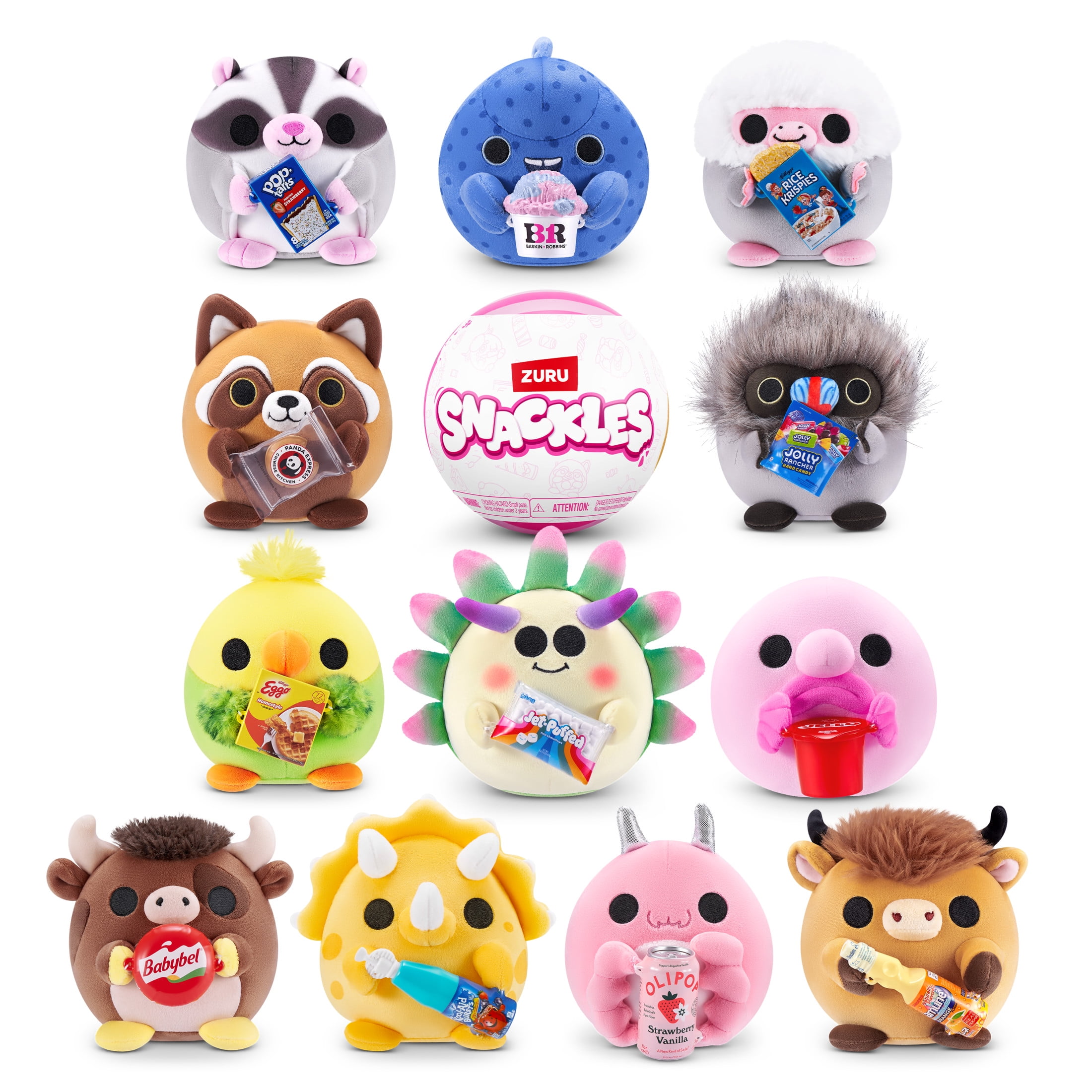 Snackles Peluche série 3 5 pouces sous licence de ZURU, Peluche avec licence accessoires Snack Brand