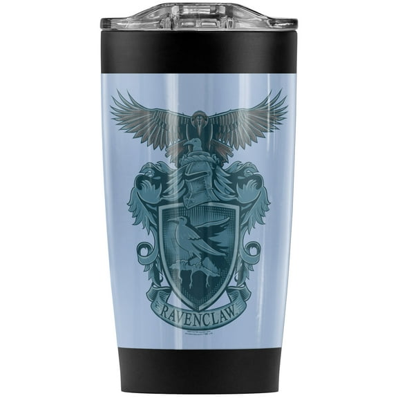 Harry Potter Ravenclaw Raven Crest Stainless Steel Tumbler 20 oz Coffee Travel Mug/Cup, Vacuum Insulated & Double Wall with Leakproof Sliding Lid | Great for Hot Drinks and Cold Beverages