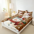 thumbnail image 4 of Manfei Winter Funny Snowman Bed Sheets for Kids, Santa Claus Gifts King Sheets, Merry Christmas Sheet Set, Ultra Soft Home Decor, 4 Pieces, 4 of 7