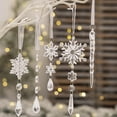 thumbnail image 6 of 18pcs Christmas Tree Decoration Crystal Ornaments, Hanging Acrylic Snowflake Icicle Drop Clear Christmas Ornaments for Xmas Tree Decor Holiday Winter New Year Party Supplies-pink, 6 of 9