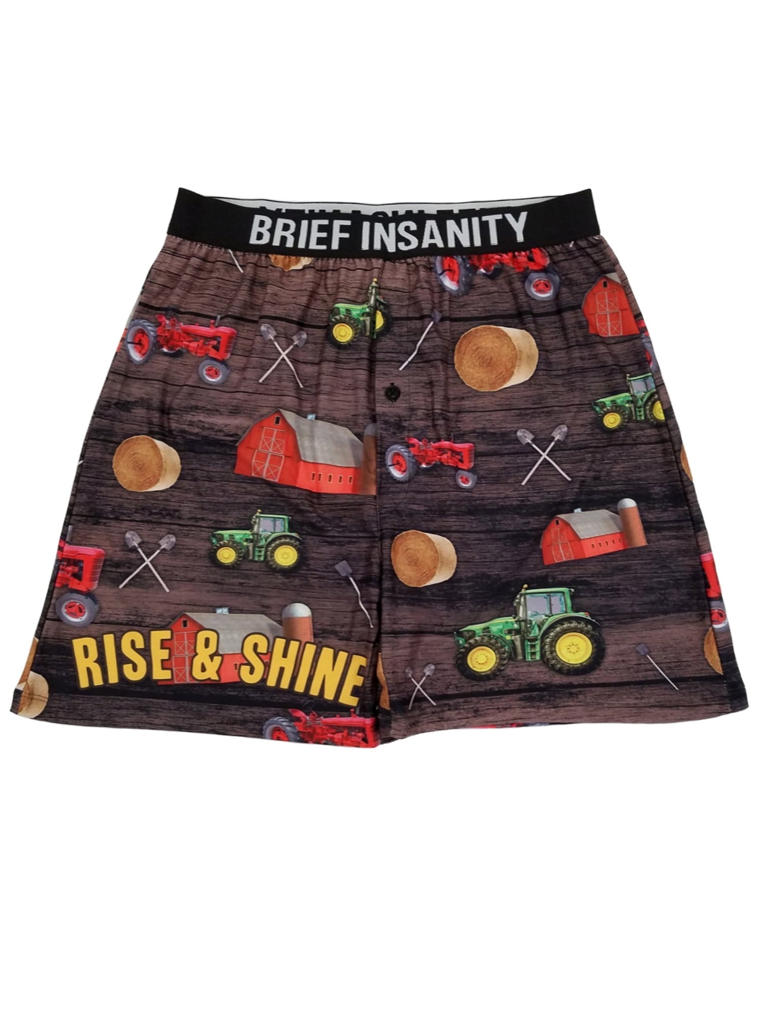 Farm Life Novelty Underwear for Men BRIEF INSANITY Comfortable Loose Fit Graphic Boxers 