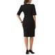 thumbnail image 3 of Vestido Ruched INSPIRE CHIC para mujer, vestido de trabajo de manga corta, tendencia XL, negro, 3 of 6