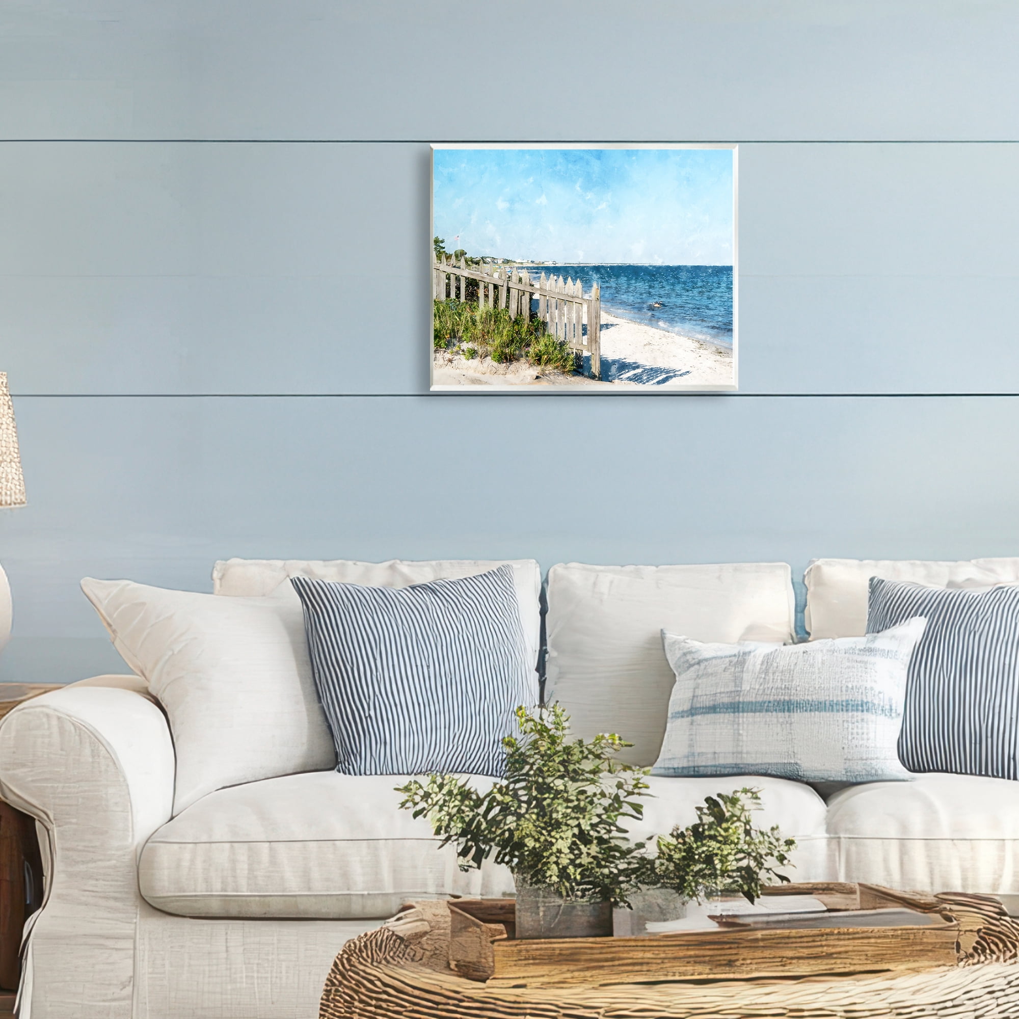 Stupell Industries Beach Pickets View Wall Plaque Art, design by Kim Curinga