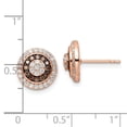 thumbnail image 2 of 925 Sterling Silver Rose-tone Black Rhodium Plated Cubic Zirconia Fancy Post Earrings 11x11mm Wide Stud Earring for Wome, 2 of 2