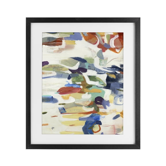 Stupell Industries Modern Primary Hued Abstraction Black Framed Print Under Glass, 13 x 16, by Lisa Ridgers