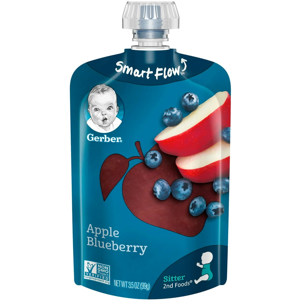 (Pack of 12) Gerber 2nd Foods Baby Food, Apple Blueberry, 3.5 oz Pouch