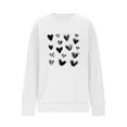 thumbnail image 5 of Wowcloth Woman's Crewneck Sweatshirt with Heart Design, Round Neck Loose Fit Long Sleeve for Casual and Daily Wear, 5 of 5