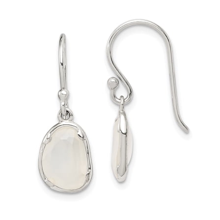 Primal Silver Sterling Silver White Chalcedony Dangle Earrings
