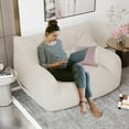 thumbnail image 7 of YINIX Corduroy Bean Bag Chair with Side Pocket for Adults, Beige, 7 of 7
