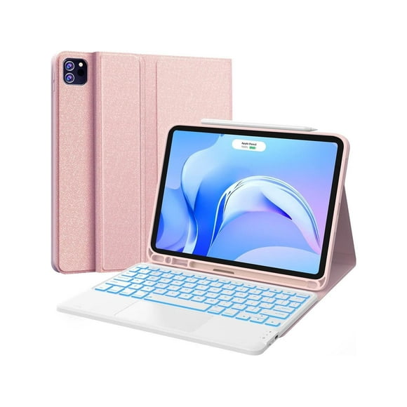 Touchpad Keyboard Case for iPad Air 11 Inch 2025 M3 2024 M2, 7-Color Backlight, Pencil Holder, Bluetooth Keyboard Cover for for iPad Pro 11 4th/3rd/2nd/1st Gen, iPad Air 5th & 4th Gen 10.9