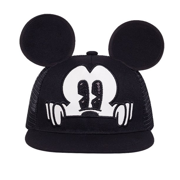 Disney-gorra de béisbol con dibujos animados de Mickey para niños y niñas, gorro de ala plana transpirable con orejas bonitas, Snapback, para el Sol, para exteriores Fivean unisex