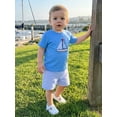 thumbnail image 6 of BemeyourBBs Toddler Baby Boys Summer Outfits Infant Baby Boy Beach Holiday Clothes 2T 3T 4T Sailboat Embroidery Short Sleeves T-Shirt and Pockets Striped Shorts Set, 6 of 9