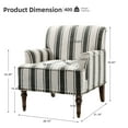 thumbnail image 2 of PIA RICCO Stripe Accent Chair Upholstered Armchair with Wood Legs Comfy Single Sofa, Black, Set of 2, 2 of 6