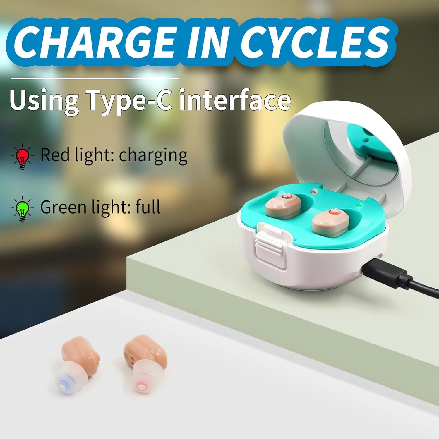 SUWU Hearing Aids for Seniors, Rechargeable Personal Sound Amplifiers for Severe Hearing Loss, Hearing Amplifiers for Adults with Noise Cancelling, Magnetic Charging Case