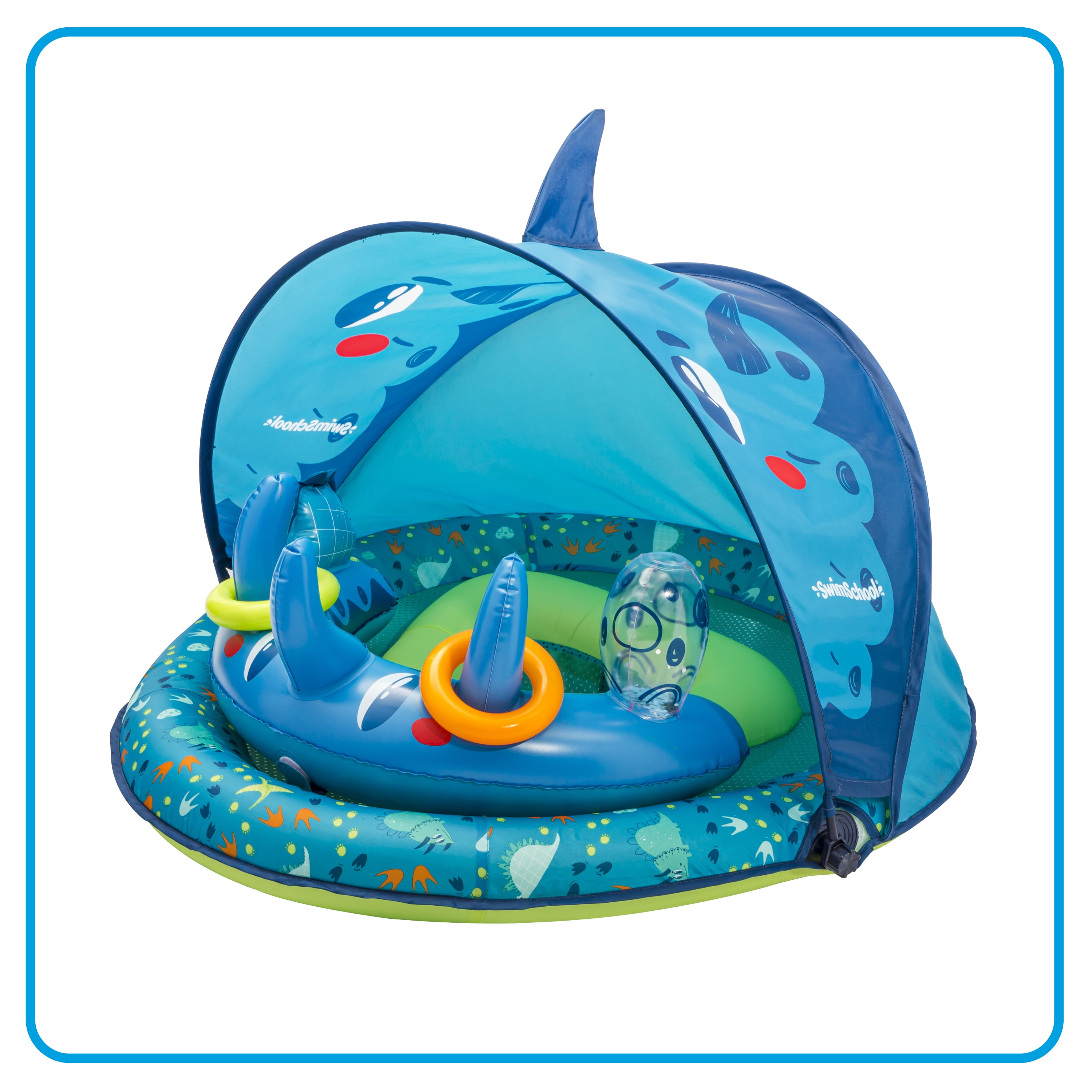 Swim School Dino Pool Float, Activity Center Baby Boat, Child’s Pool