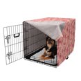 thumbnail image 2 of Romantic Dog Crate Cover, Flowers Hearts Valentines Celebration Birthday Lovers Twiggy Branches, Easy to Use Pet Kennel Cover for Dogs, 35" x 23" x 27", Coral Pale Peach Pink, by Ambesonne, 2 of 6
