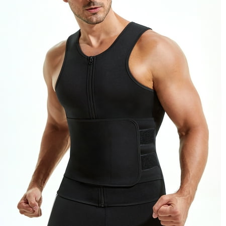 

KUMAYES Mens Sauna Vest for Weight Loss Waist Trainer with Zipper Slimming Sauna Belt