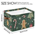 thumbnail image 4 of Yayeee Canvas Storage Basket with Handles for Shelves Fabric Bins Closet Organizer, Christmas Gingerbread, 4 of 8
