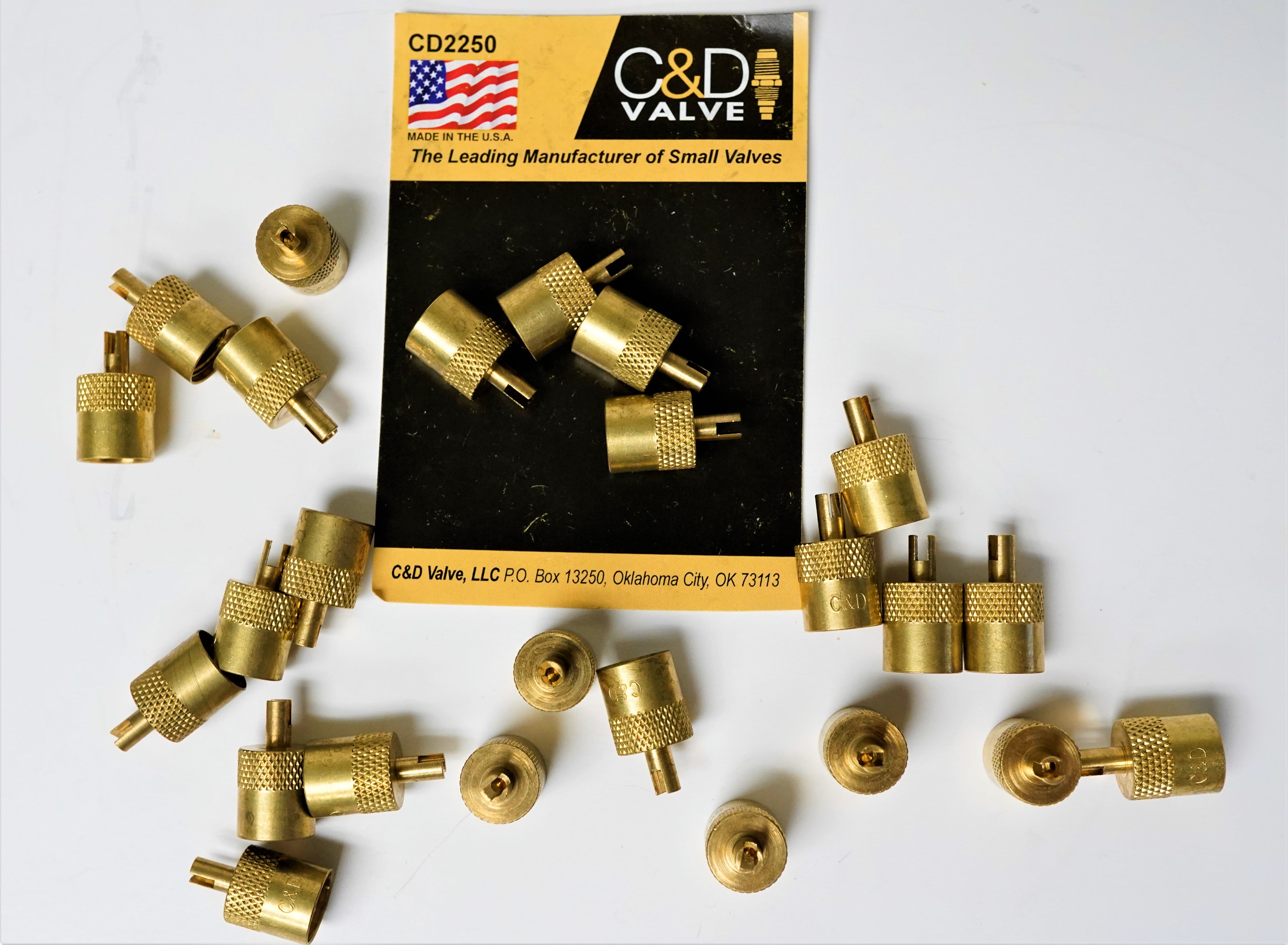 25 1/4" Flare Cap Round Brass w/ Neoprene O-Ring Seal • USA MADE • Pack of 